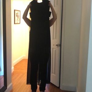 BCBG Long Black Dress with Side Detail